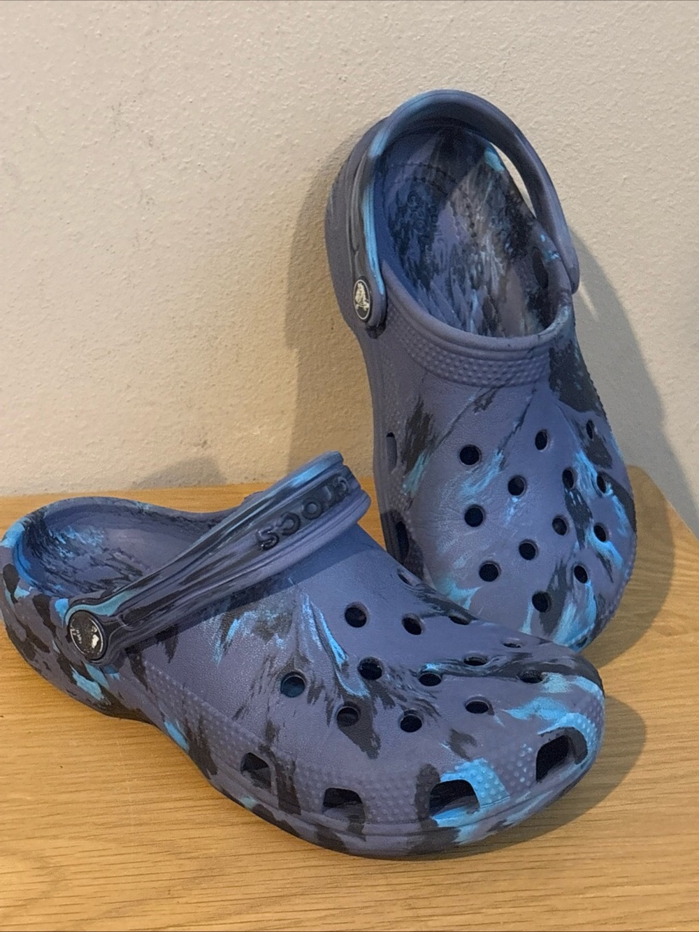 Crocs Kids Classic Marbled Clog Blue/ Black Size C13